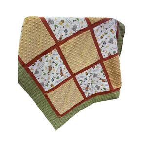 Handmade Quilted and Minky Fleece Baby Blanket